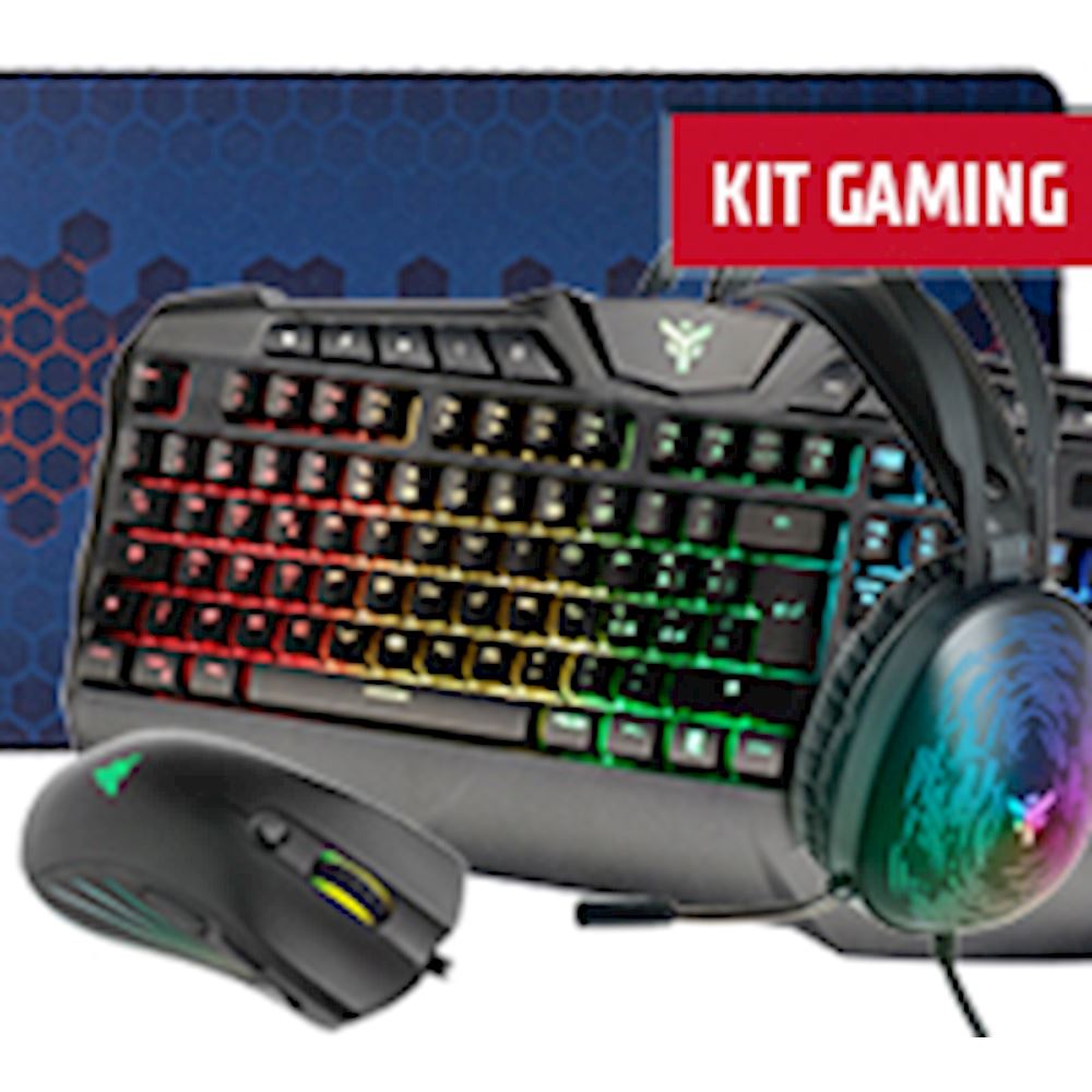 Kit Gaming - Tastiera e Mouse T20 + Mouse Pad XXL E1 + Cuffie H420 ACCESSORI  GAMING - Negozio di Videogiochi e Giochi