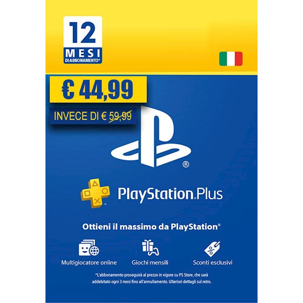 Sony PlayStation Plus Card 12 Mesi PROMO FINO AL 13/01