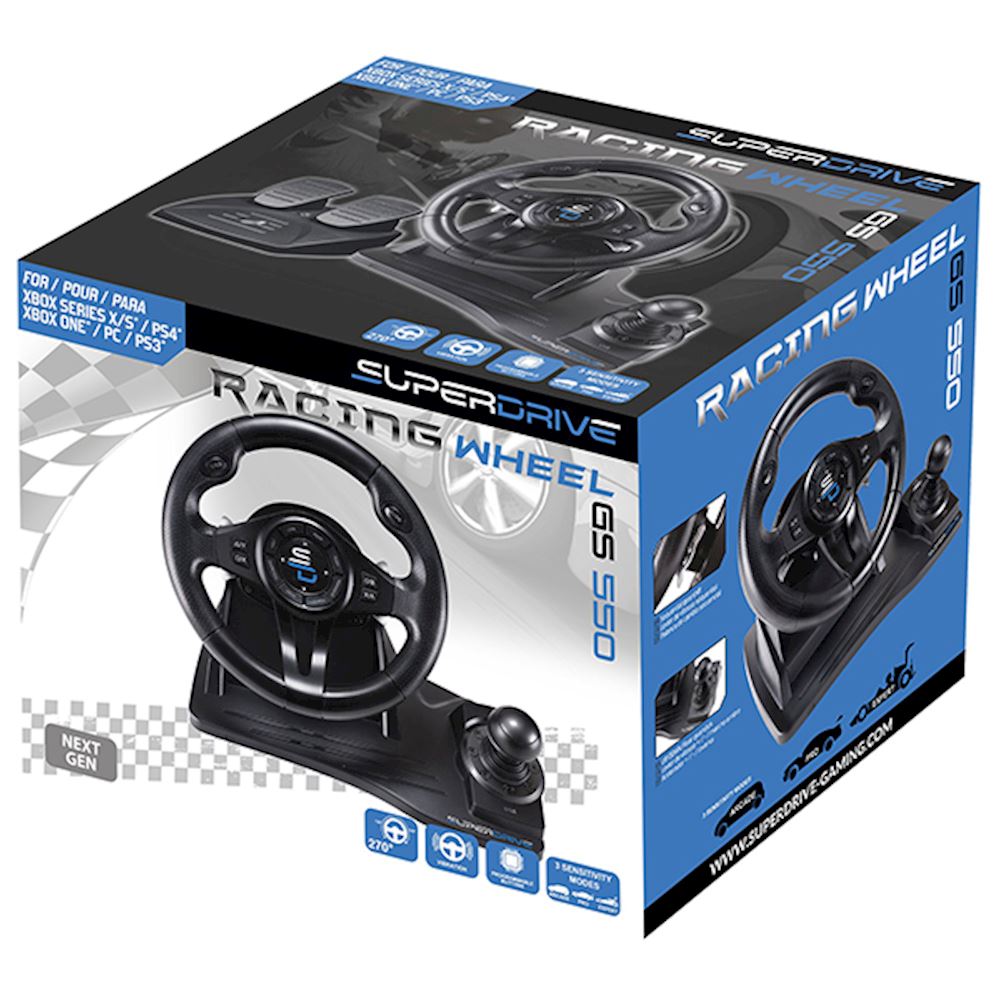 SUPERDRIVE Volante PS4/PS3/PC/XONE/XBX Racing Wheel GS 550 ACCESSORI  CONSOLE - Negozio di Videogiochi e Giochi