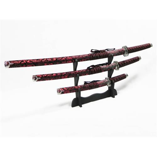 set-katana-wakizashi-tanto-seta-rosso-e-nero