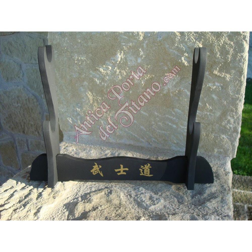 Supporto Da Parete Per Katana In Legno Con Velluto Rosso - Espositore Per 2 Spade Samurai Con Ganci - Foto 7