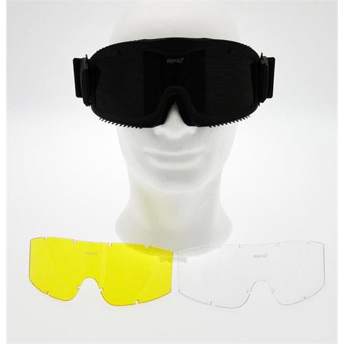 maschera-nera-snow-rinforzata-con-tripla-lente-intercambiabile
