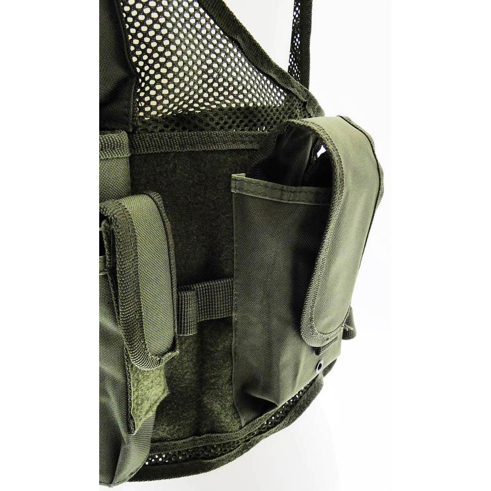 GILET TATTICO SOFTAIR TACTICAL VEST CON 10 TASCHE E FONDINA VERDE OLIVA  06557 GREEN