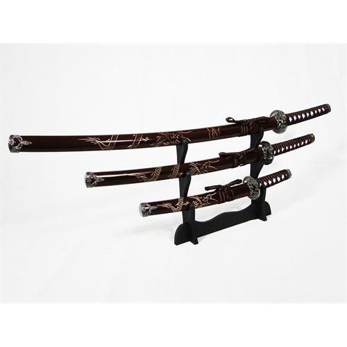 set-dragon-rosso-con-intagli-eseguiti-a-mano-katana-wakizashi-e-tanto