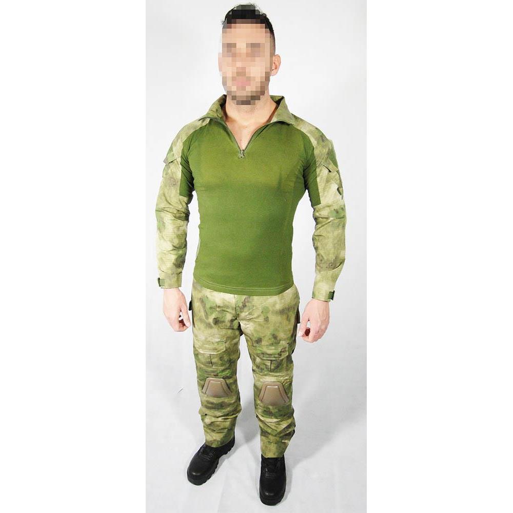 Tuta Mimetica Tattica Da Uomo Con Gomitiere Ginocchiere E Guanti | Modello Da Combattimento Per Paintball Softair E Caccia | Poliestere Cotone Taglie S-3XL