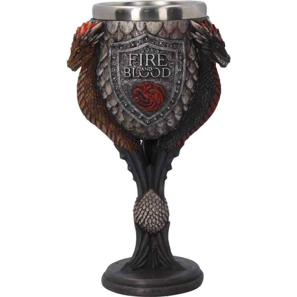 Calice di Casa Targaryen Originale Game of Thrones Deluxe Vino 17,5 cm Fate e Draghi Antica
