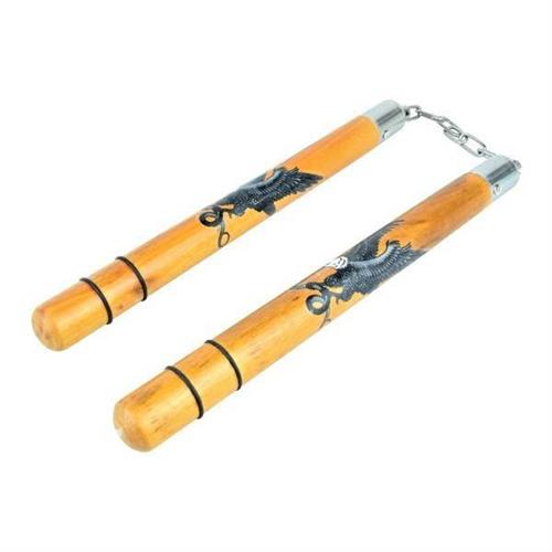 nunchaku-in-legno-dorato-con-aquile-catena-e-coperchi-in-metallo