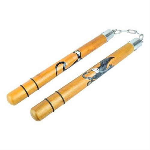 nunchaku-in-legno-dorato-con-aquila-e-cobra-catena-e-coperchi-in-metallo