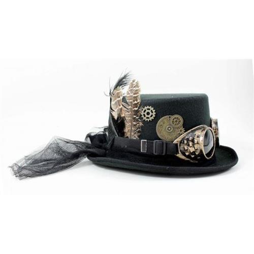 cappello-grigio-steampunk-con-occhiali-ingranaggi-piume-e-velo-donna