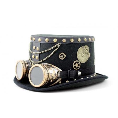cappello-nero-steampunk-con-ingranaggi-occhiali-catena-borchie-uomo-maschile