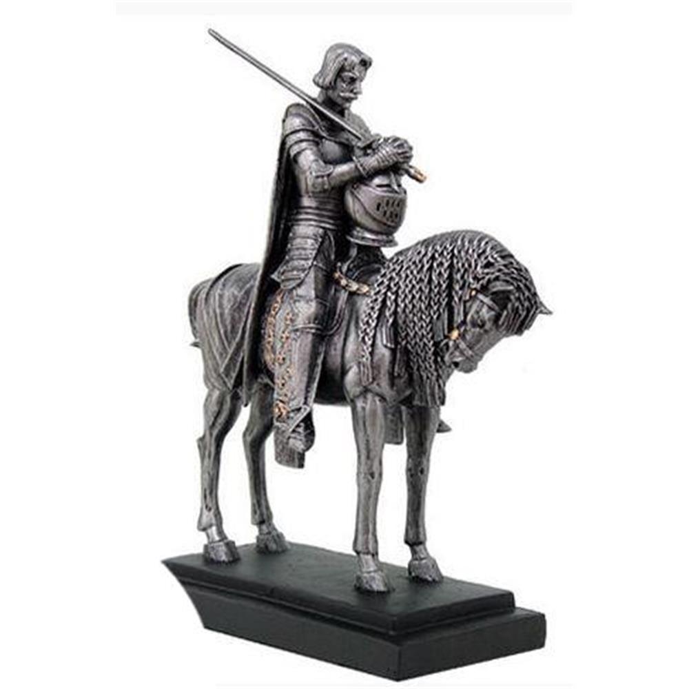 Statua Cavaliere Crociato A Cavallo Con Lancia Ebros - Figura In Resina Dipinta A Mano, Alta 20 Cm, Collezionismo E Regalo
