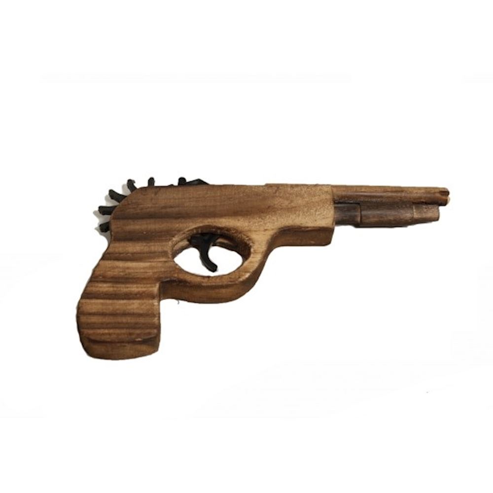 Pistola in legno spara elastici 22 cm Spade e Spadini - Antica