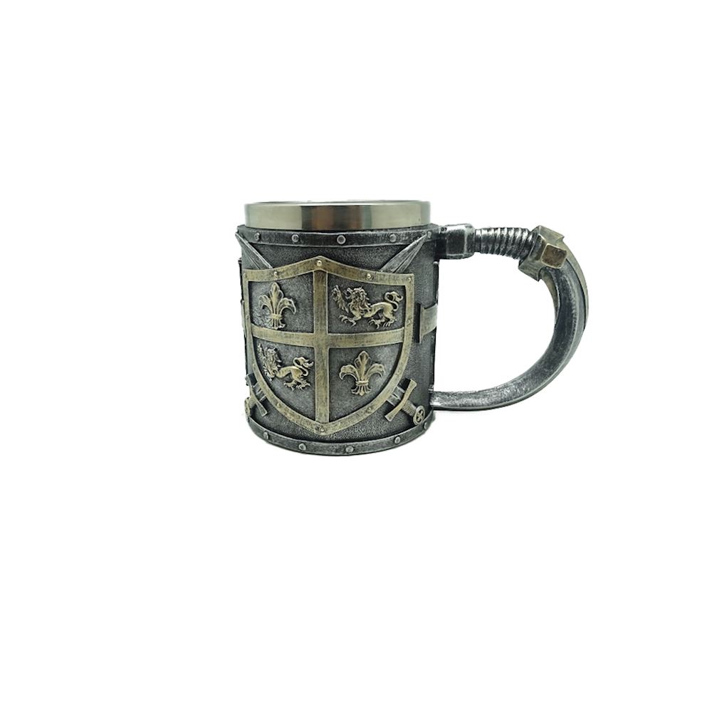 Boccale Di Birra Vikings MyFancyCraft Set Di 6 Tazze Da Birra Da 591 Ml, In Acciaio Inossidabile E Legno, Regalo Fatto A Mano Per Uomo, Idea Per Festa Del Papà, Natale Boccale Vichingo - 3