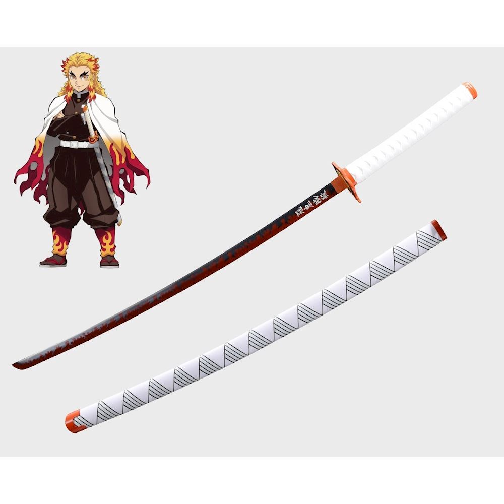 Katana ornamentale Cosplay in legno lama bamboo Demon Slayer Rengoku  Kyoujurou 104 cm II versione Fumetti e Manga - Antica Porta del Titano:  armeria a San Marino e softair shop online