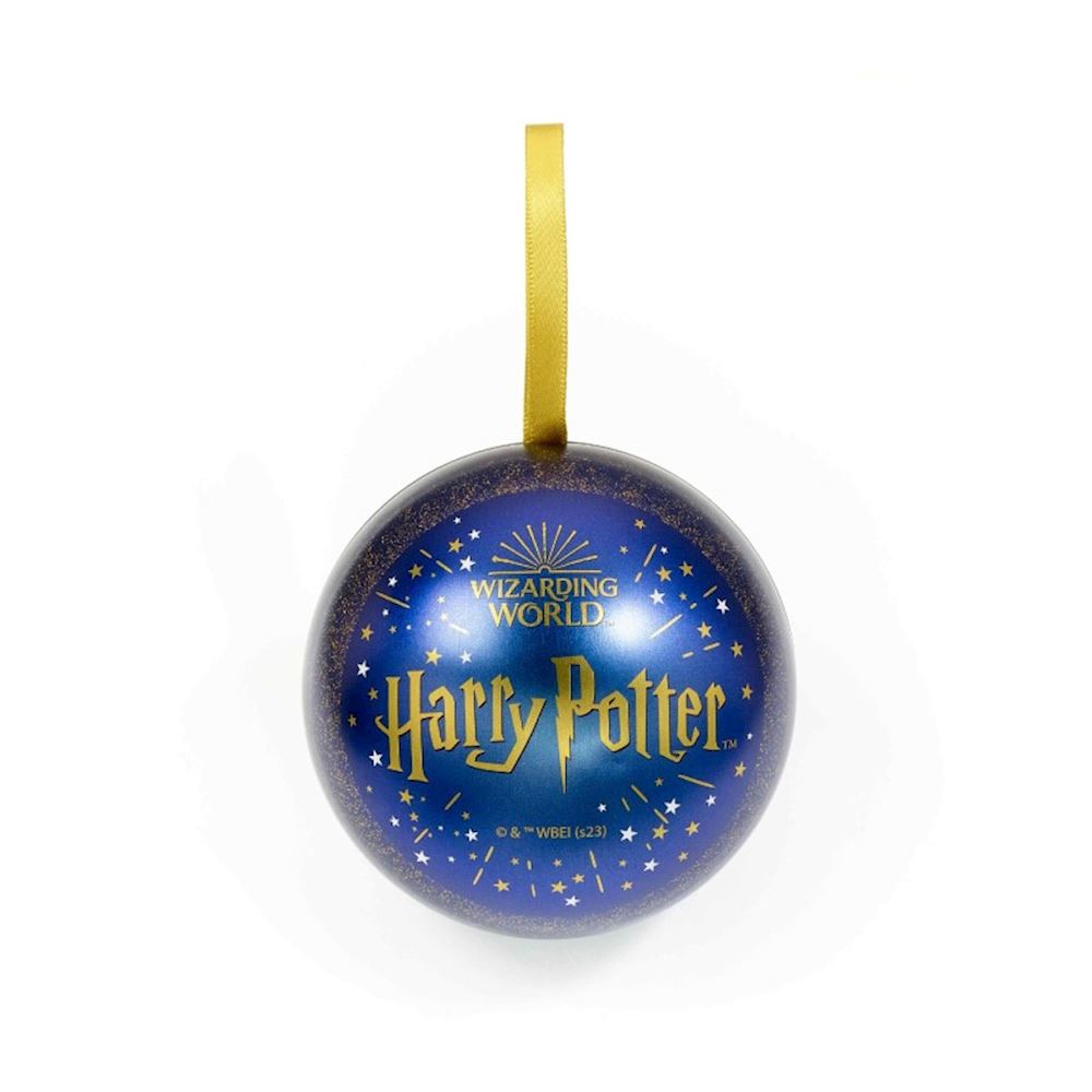 Palla di Natale Blu con Collana Castello Hogwarts