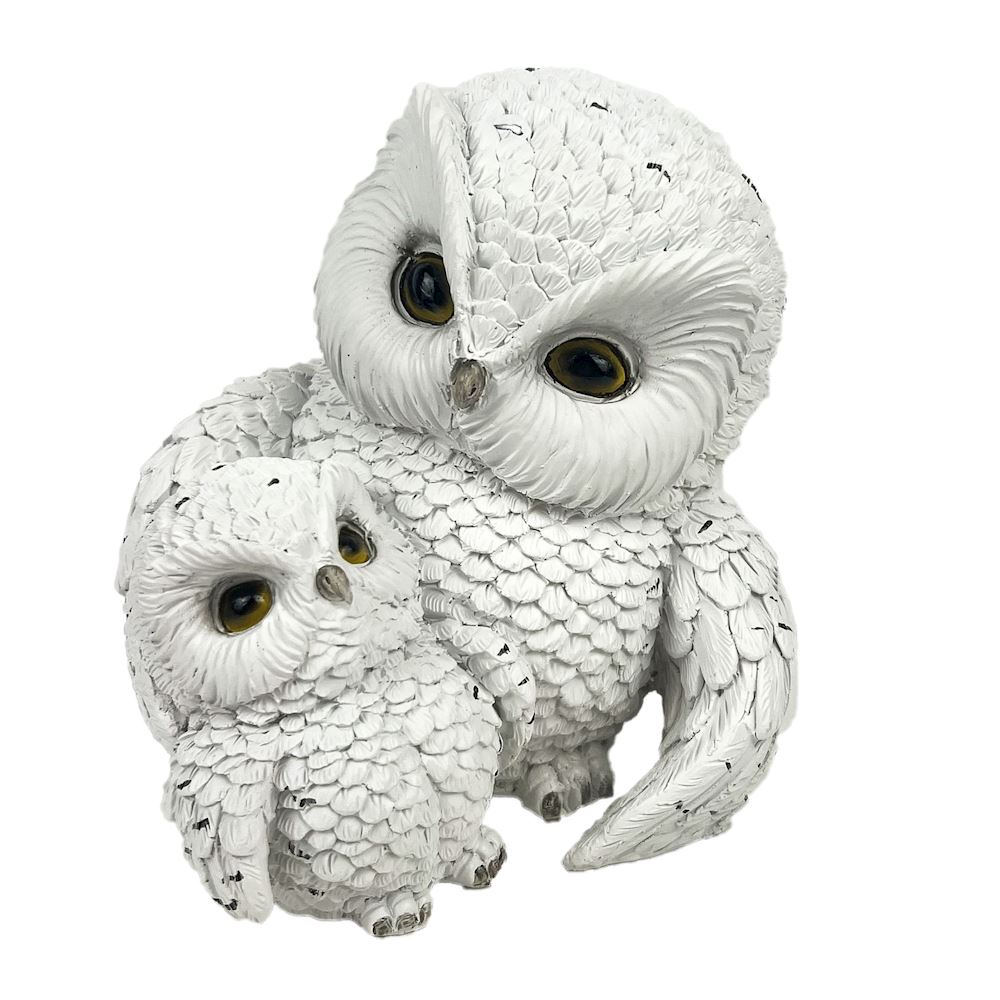 Ornamento In Resina Gufo Delle Nevi Vivid Arts - Dimensioni 23,5x14,2x33 Cm, Per Interno Ed Esterno, Resistente Al Gelo