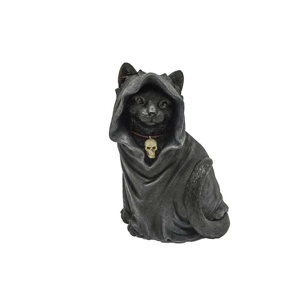 Statuetta Gatto Nero In Resina - Decorazione Per Casa, Regalo Commemorativo, Dipinta A Mano, 14cm
