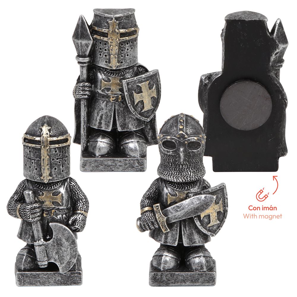 Portachiavi Cavaliere Templare Con Sigillo In Peltro Inglese - Charm Fatto A Mano, Senza Piombo, In Sacchetto Di Velluto, 5,1 Cm