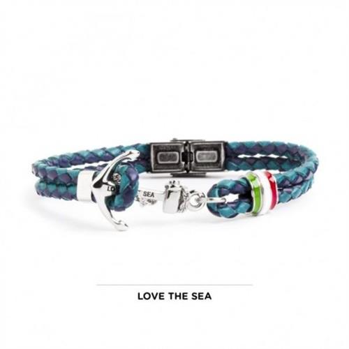 bracciale-pelle-blu-con-barilotto-e-ancora