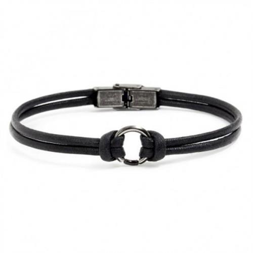 bracciale-corda-nero-acciaio-brunito