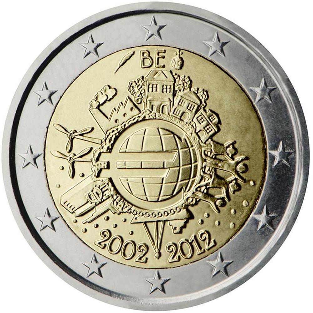 2 euro Belgio 2012 UME decennale unione Belgio Euro