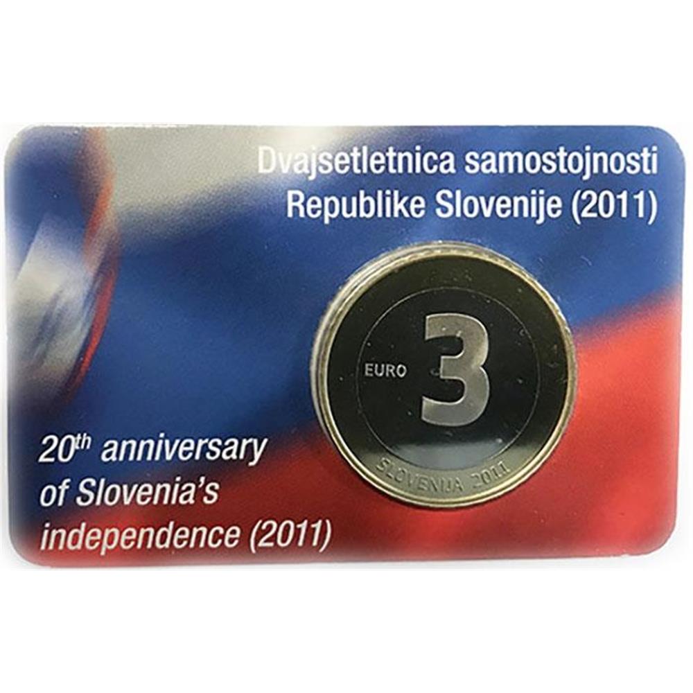 3 euro Slovenia 2011 Indipendenza Coincard Slovenia - Euro commemorativi,  monete e francobolli rari - EuroAnticaPorta