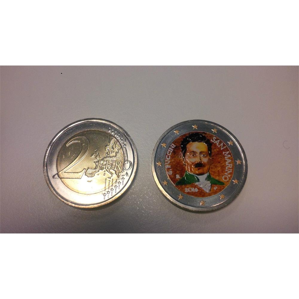 2 euro San Marino 2014 Puccini colorata Colorati Euro commemorativi, e