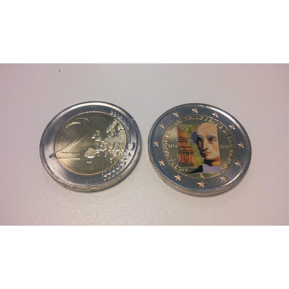 2 euro San Marino 2014 Donato Bramante colorata Colorati Euro commemorativi, e