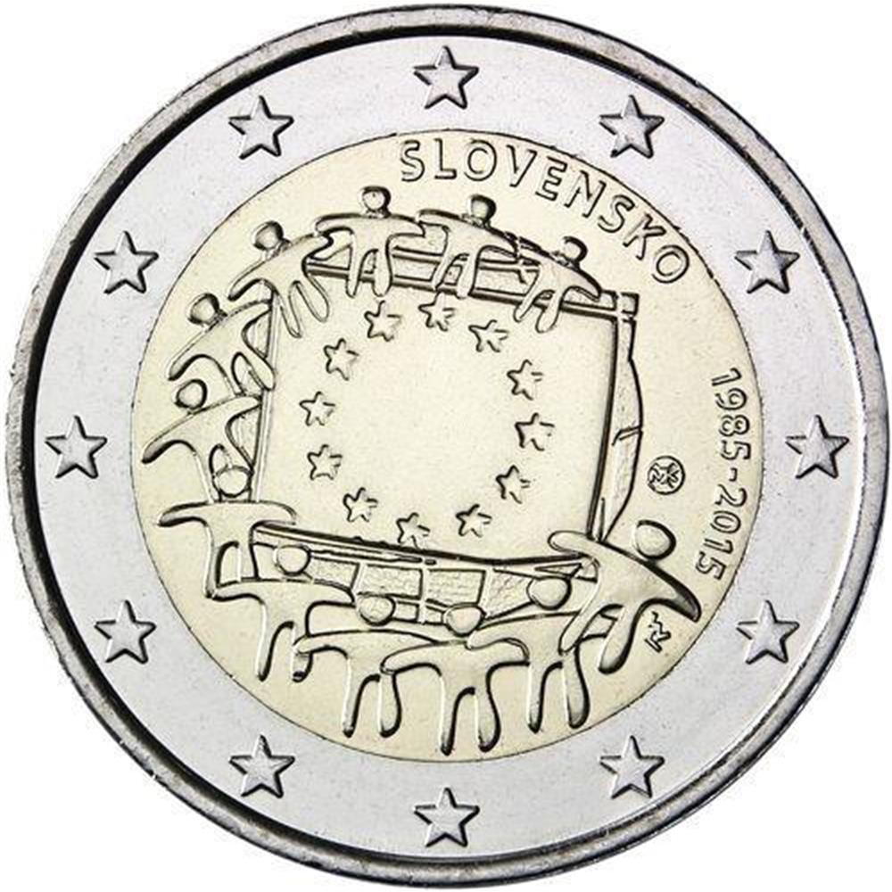 2 euro Slovacchia 2015 Bandiera Europea Slovacchia - Euro commemorativi, monete  e francobolli rari - EuroAnticaPorta