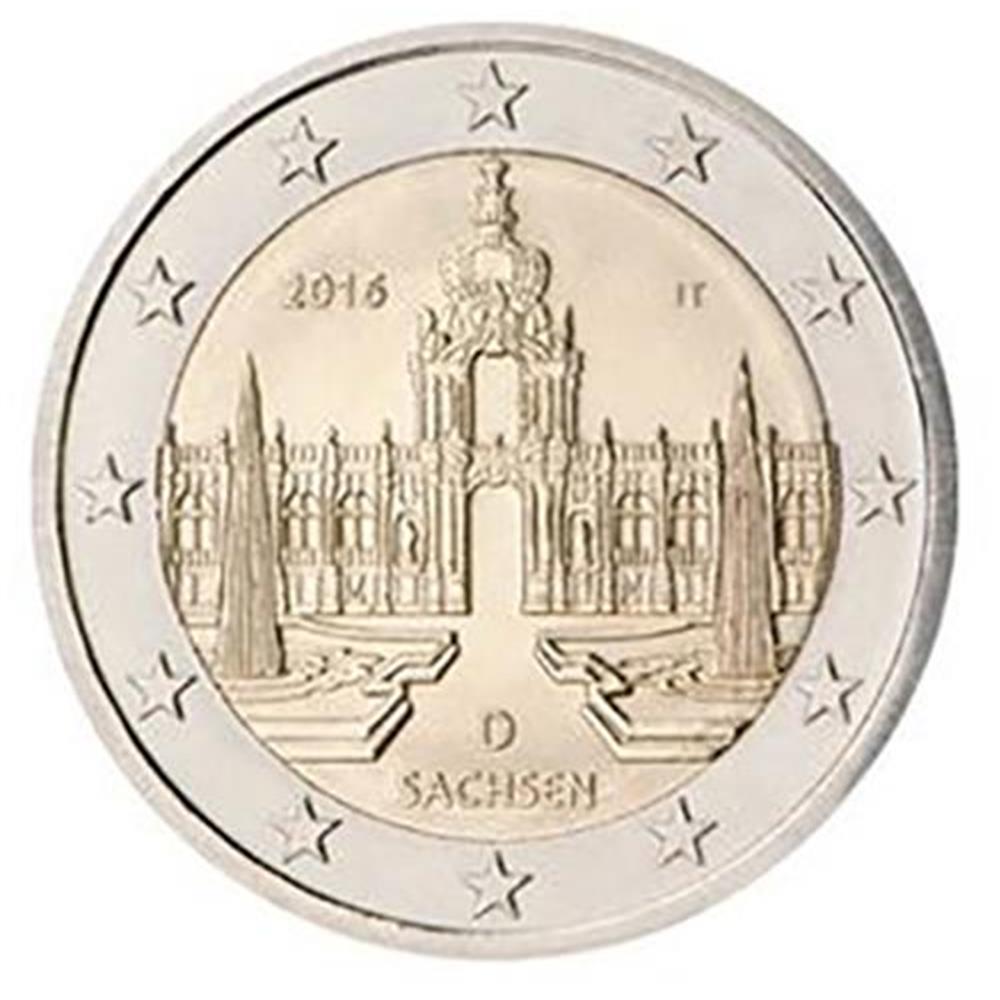 2 euro Germania 2016 Sachsen - Zwinger zecca: D Germania - Euro  commemorativi, monete e francobolli rari - EuroAnticaPorta