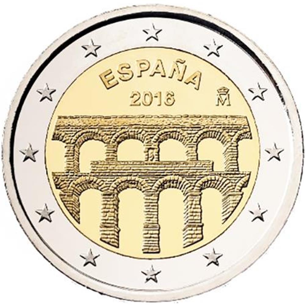 2 euro Spagna 2016 UNESCO acquedotto di Segovia Spagna - Euro commemorativi,  monete e francobolli rari - EuroAnticaPorta