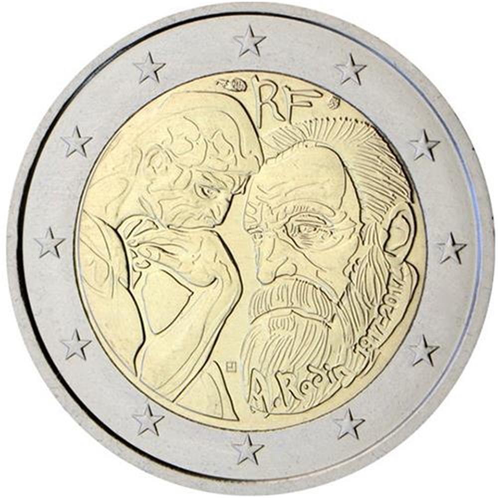 2 Euro Francia 2017 Auguste Rodin Francia Euro Commemorativi Monete