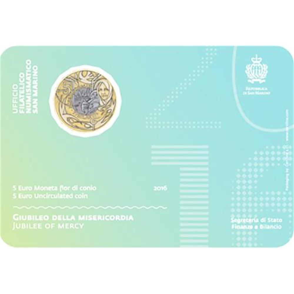 5 euro San Marino 2016 Giubileo Straordinario della Misericordia  BIMETALLICO San Marino - Euro commemorativi, monete e francobolli rari -  EuroAnticaPorta