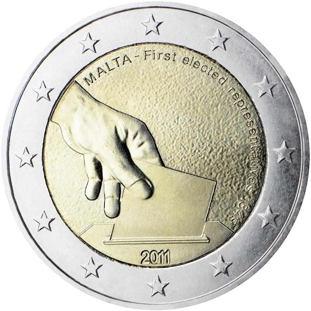 2 Euro Malta 2011 Prime Elezioni Malta Euro Commemorativi Monete E 