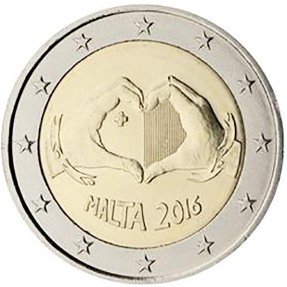 2 euro Malta 2016 From Children in Solidarity Solidarietà attraverso  l'amore Malta - Euro commemorativi, monete e francobolli rari -  EuroAnticaPorta