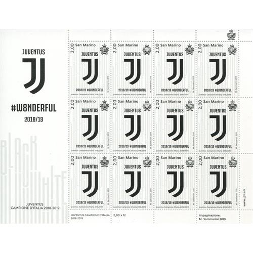 Mini-feuillet Philatélique Juventus Scudetto 2004/5 - 12 Timbres Italiens