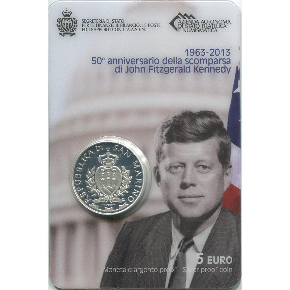 5 euro San Marino 2013 John F. Kennedy San Marino - Euro commemorativi, monete  e francobolli rari - EuroAnticaPorta