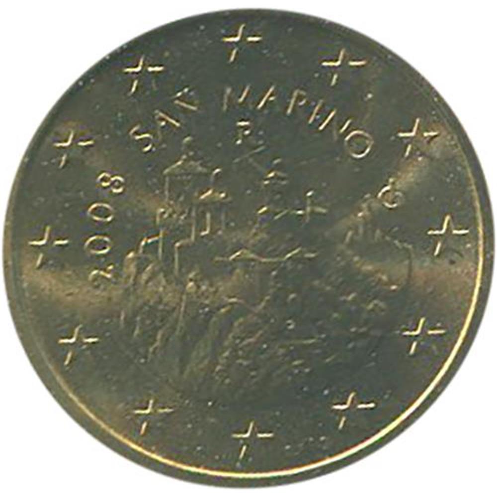 50 centesimi San Marino 2008 Monte Titano 2008 Euro commemorativi, e francobolli rari 50 centesimi San Marino 2008 Monte Titano 2008 Euro commemorativi, e francobolli rari