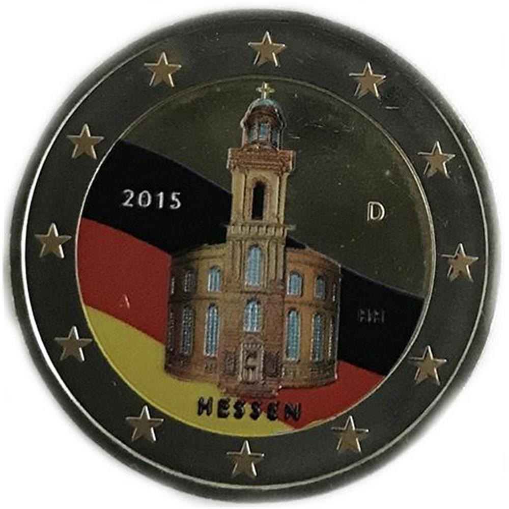 2 euro Germania 2015 Hessen - Chiesa di San Paolo zecca: J colorata ...
