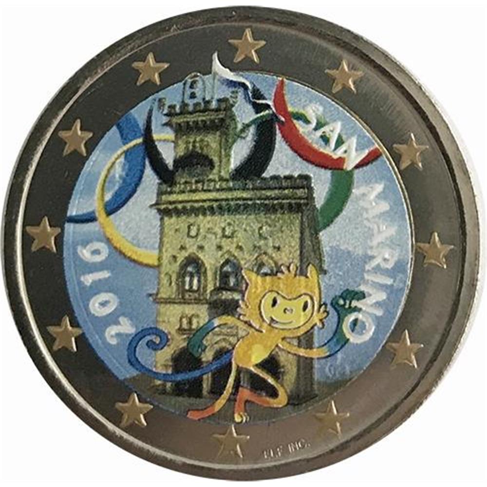 2 euro San Marino 2016 Palazzo Pubblico colorata Colorati Euro commemorativi, e