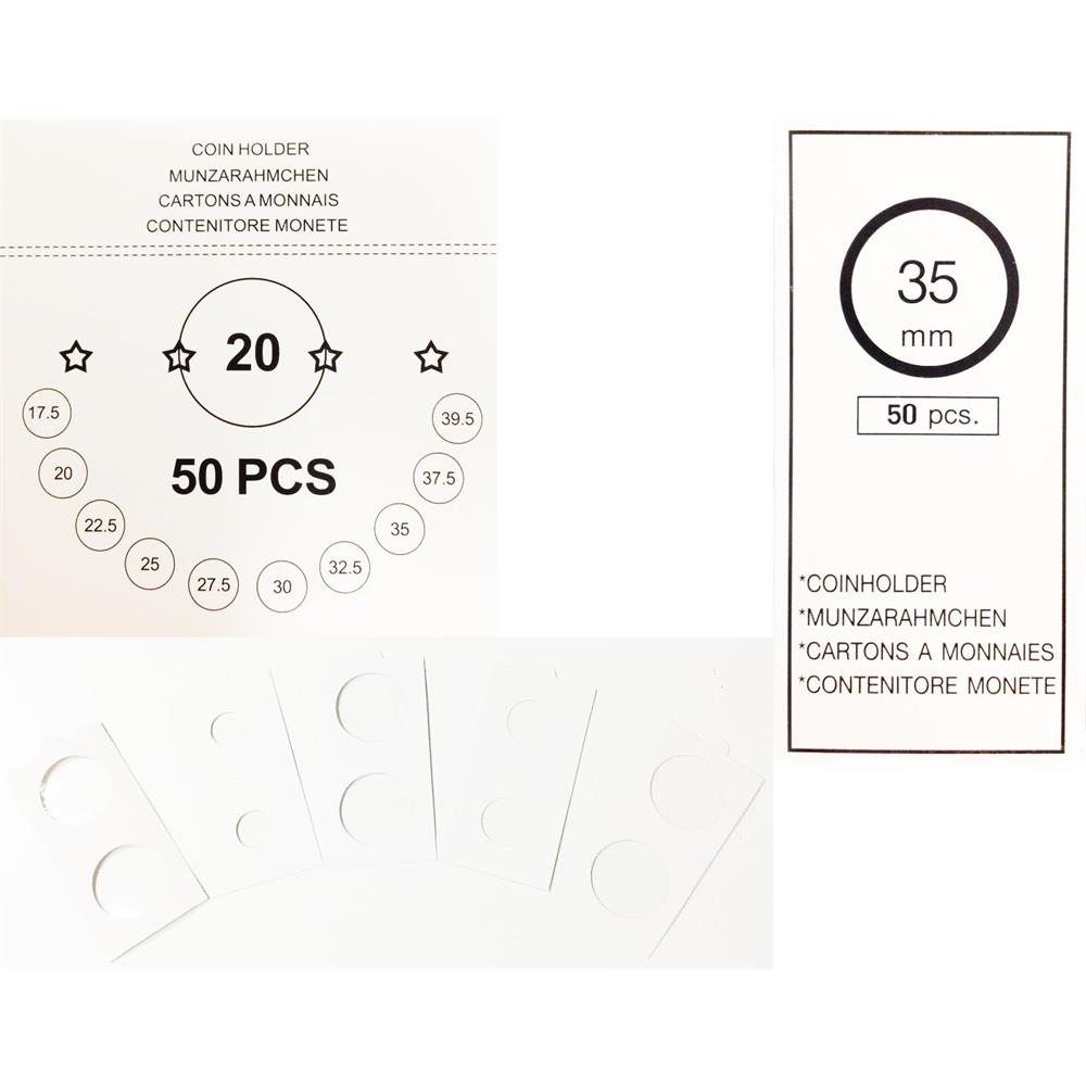 Oblò in cartoncino bianco doppia finestra 35mm da pinzare Oblò - Euro  commemorativi, monete e francobolli rari - EuroAnticaPorta