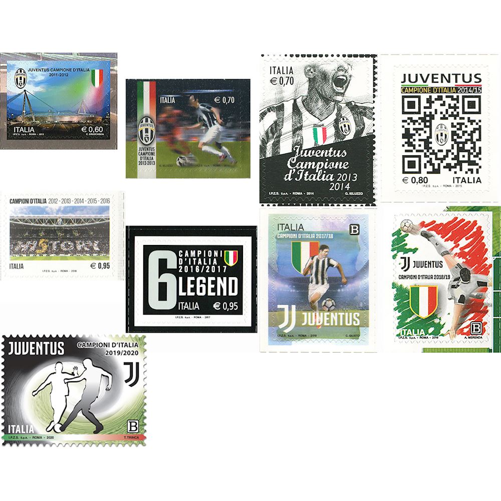 Francobolli Juventus Campione D Italia Collezione Completa Italia Italia Euro Commemorativi Monete E Francobolli Rari Euroanticaporta