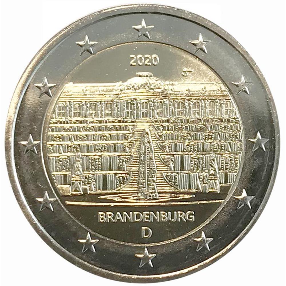 2 euro Germania 2020 Brandeburgo - Palazzo Sanssouci zecca: A Germania - Euro  commemorativi, monete e francobolli rari - EuroAnticaPorta