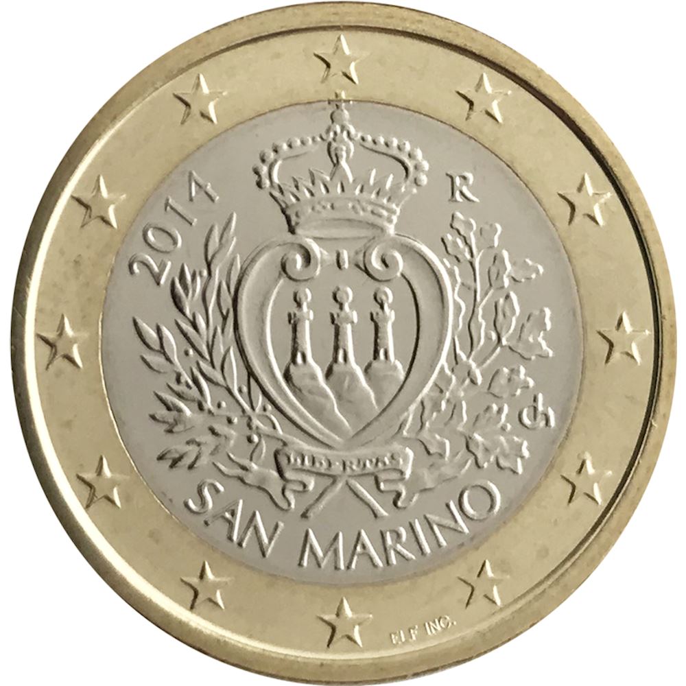 1 euro San Marino 2014 FDC Stemma della Repubblica 2014 - Euro  commemorativi, monete e francobolli rari - EuroAnticaPorta
