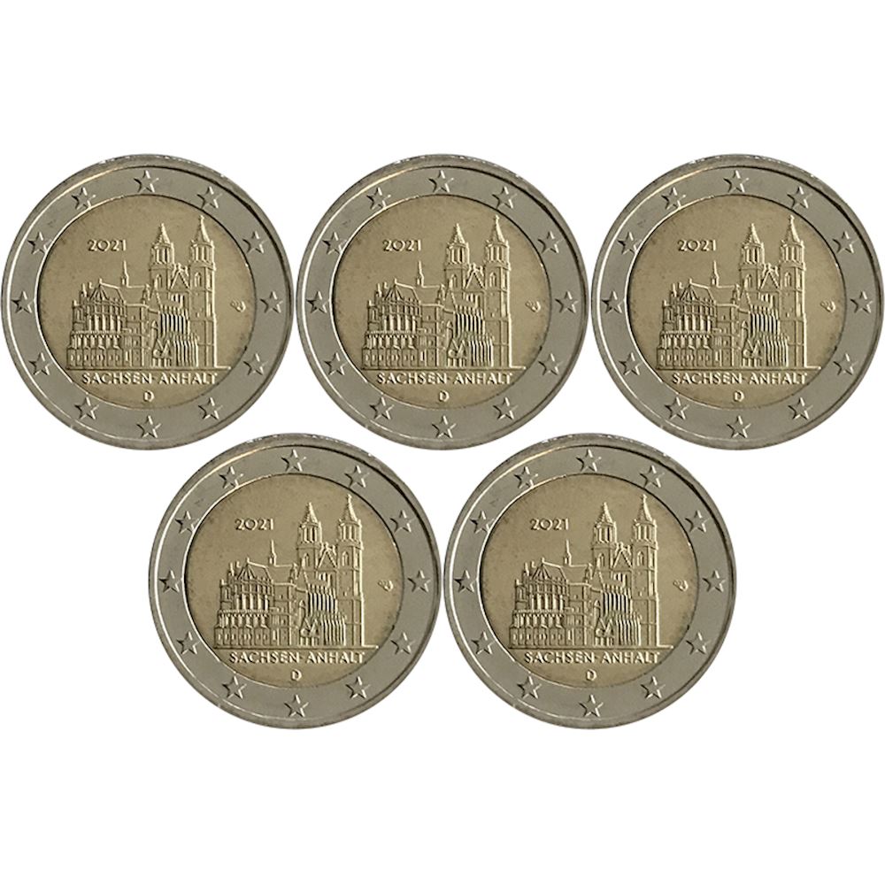 2 euro Germania 2021 Sassonia-Anhalt - duomo di Magdeburgo zecca: J 2021 -  Euro commemorativi, monete e francobolli rari - EuroAnticaPorta