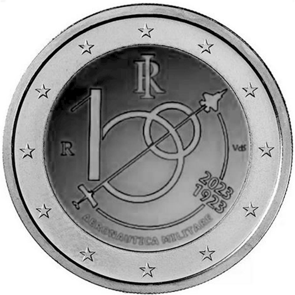 2 euro Italia 2023 100°anniversario dell’Aeronautica Militare 2023 Euro commemorativi, 2 euro Italia 2023 100°anniversario dell’Aeronautica Militare 2023 Euro commemorativi,