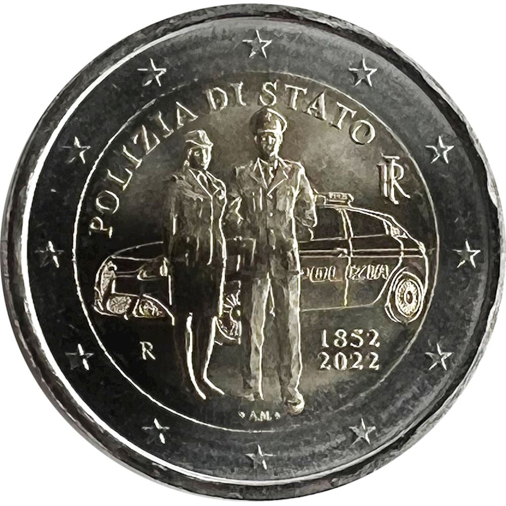 moneta 2 euro polizia di stato valore