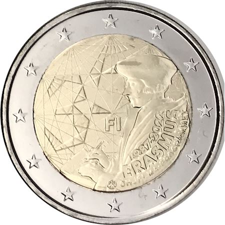 2 euro Finlandia 2022 35° anniversario del programma Erasmus 2022 - Euro  commemorativi, monete e francobolli rari - EuroAnticaPorta