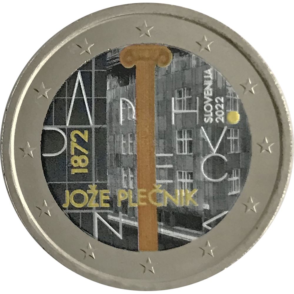 2 euro Slovenia 2022 Colorata 150° anniversario della nascita  dell'architetto Jože Plecnik Colorati - Euro commemorativi, monete e  francobolli rari - EuroAnticaPorta