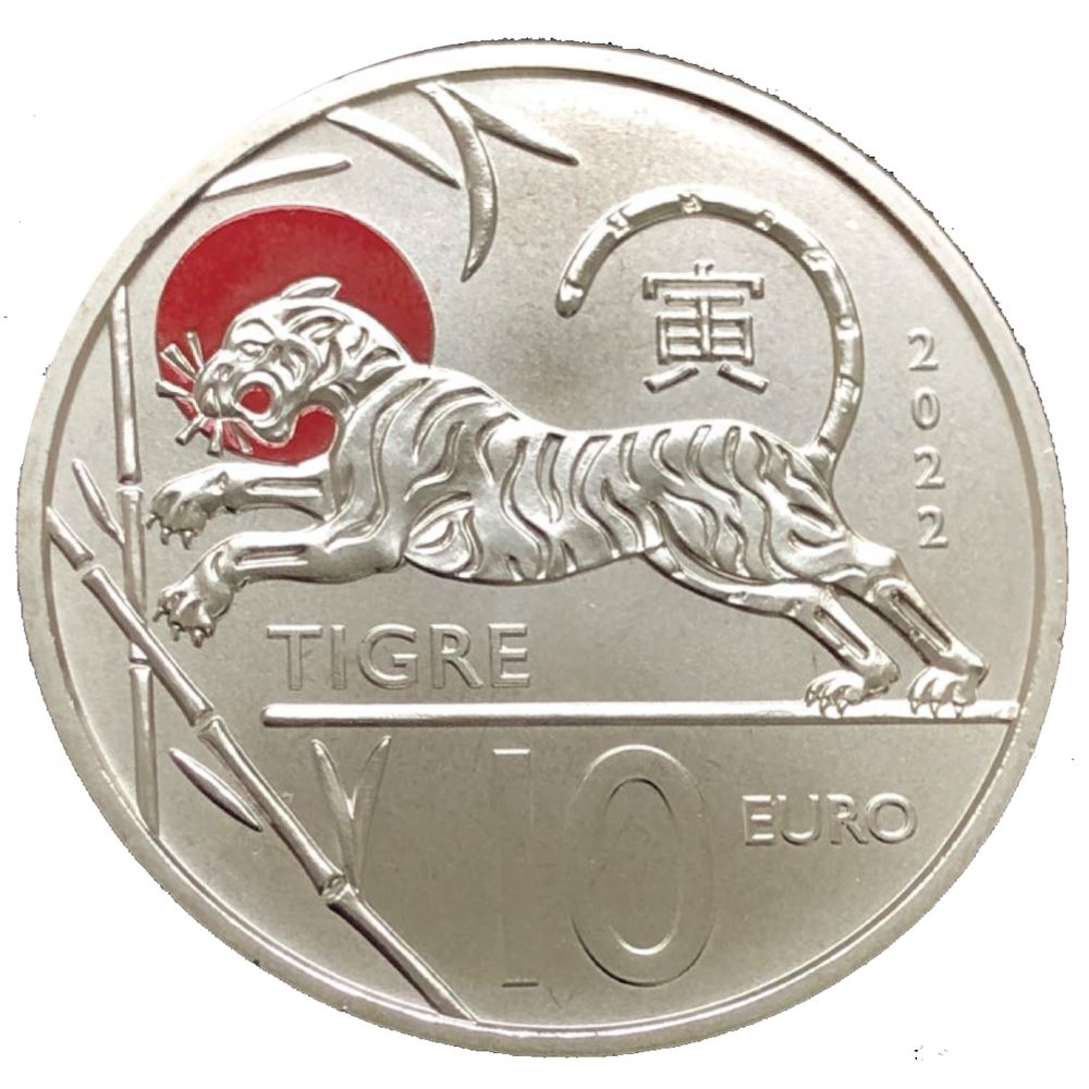 10 euro San Marino 2022 serie Calendario lunare cinese: Tigre 2022